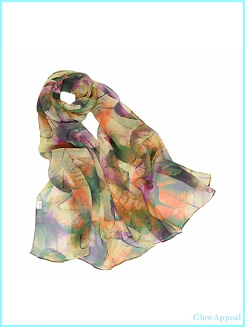 Elegant Floral Sheer Scarf - Lightweight Silk Feeling Shine Wrap Shawl for Women